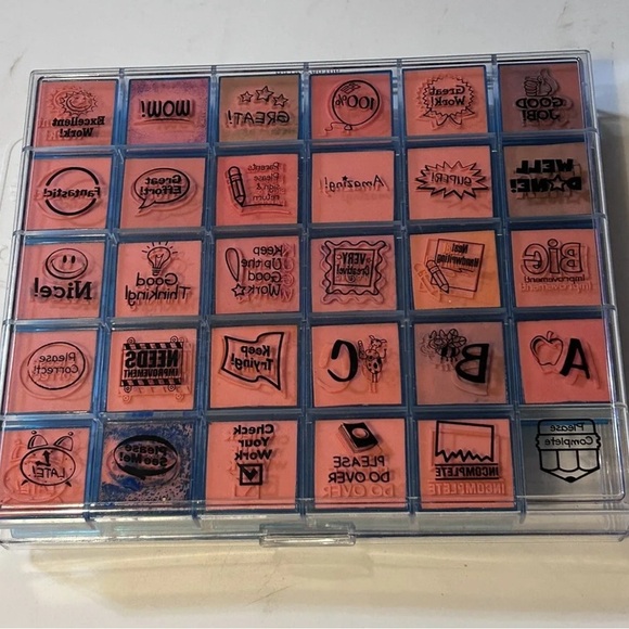 Set of 29 Teacher Stamps with Case - Picture 3 of 4